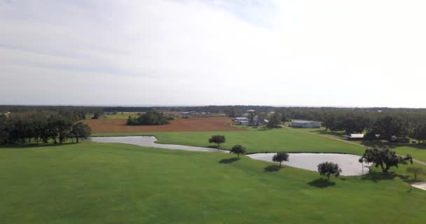 Aerial Lakes Small Farm Fairhope Alabama — Stock Video