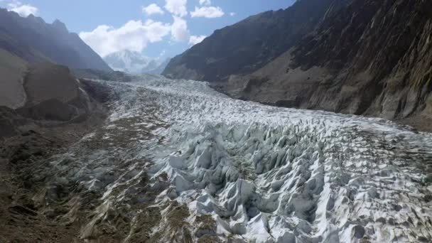 Drone Largo Disparado Sobre Geleira Fairy Meadows Paquistão Tiro Aéreo — Vídeo de Stock