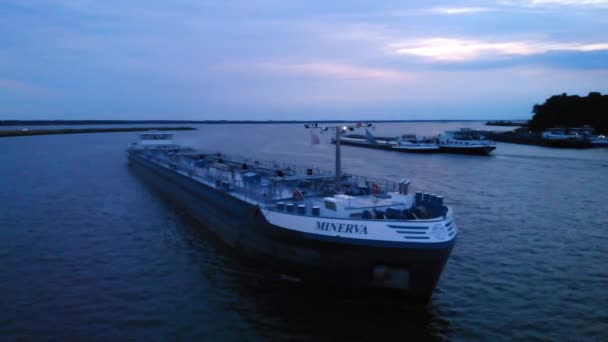 Orbit Shot Minerva Cruise Ship Anchored Στο Λιμάνι Willemstad Στην — Αρχείο Βίντεο