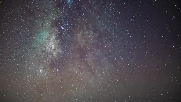 Astro Zeitraffer Der Bunten Milchstraße Die Sich Über Den Nachthimmel — Stockvideo