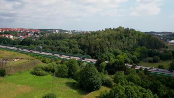 欧洲繁忙的公路 空中建设景观 — 图库视频影像