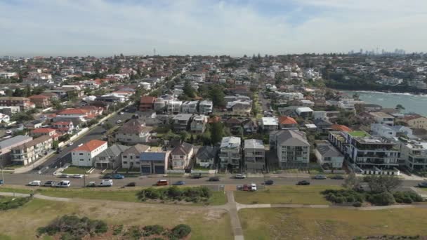 Estableciendo Plano Aéreo Casas Residenciales Los Suburbios Maroubra Beach Sydney — Vídeo de stock