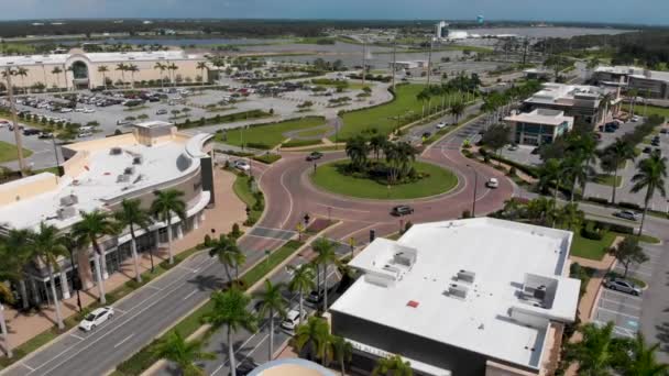 Drone Video Traffic Roundabout Centrum Handlowym University Town Center Hrabstwie — Wideo stockowe
