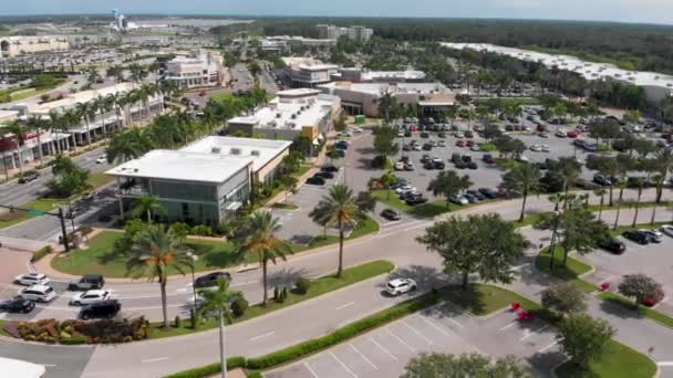 Drone Video Car Traffic Mall University Town Center Sarasota County — стокове відео