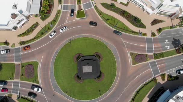 Drone Overhead Video Traffic Roundabout Centro Comercial University Town Center — Vídeo de Stock