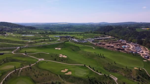 Veduta Aerea Drone Del Campo Golf Kacov Repubblica Ceca Alto — Video Stock