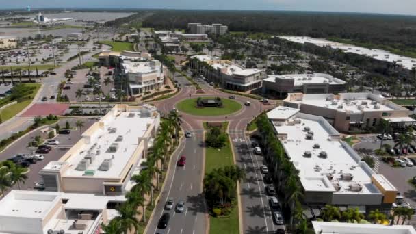 Drone Video Traffic Roundabout Centrum Handlowym University Town Center Hrabstwie — Wideo stockowe