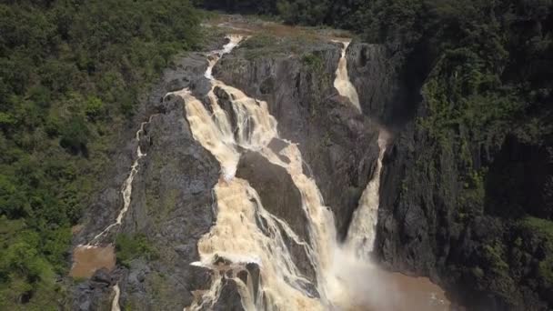 Tiro Cima Para Baixo Barron Falls Cairns Austrália — Vídeo de Stock