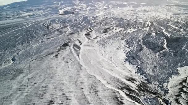 Spettacolare Vista Del Vulcano Attivo Monte Ruapehu Durante Periodo Invernale — Video Stock