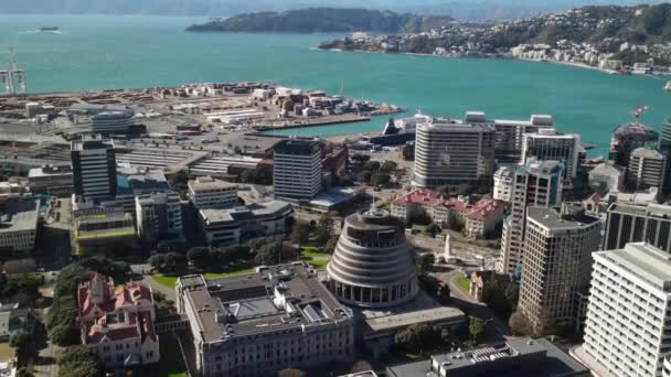 Alveare Wellington Ritiro Aereo Dal Famoso Edificio Del Parlamento Nella — Video Stock