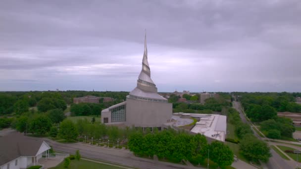 Vissza Templomtól Megtekinti Gyülekezőteremben Independence Missouri Krisztus Egyház Közösség Krisztus — Stock videók