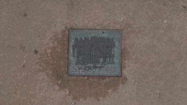 Una Placa Inicial Drones Ascendente Porción Del Templo Independencia Missouri — Vídeos de Stock