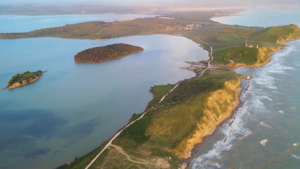 Una Vista Panoramica Tramonto Oceano Sopra Irlanda Rende Una Serata — Video Stock