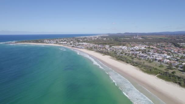 Vista Panorâmica Sobre Kingscliff Cidade Costeira Região Dos Rios Norte — Vídeo de Stock