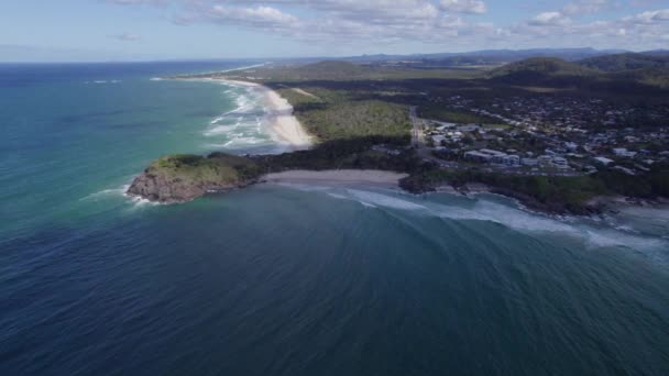 Norries Headland Cabarita Beach Nova Gales Sul Austrália Tiro Aéreo — Vídeo de Stock