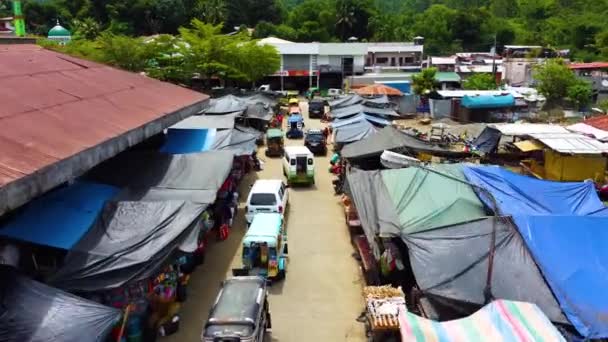 Drone Shot Μιας Αγοράς Στις Φιλιππίνες — Αρχείο Βίντεο