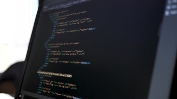 Buscar Código Html Pantalla Computadora Escritorio Código Página Web Ataques — Vídeos de Stock