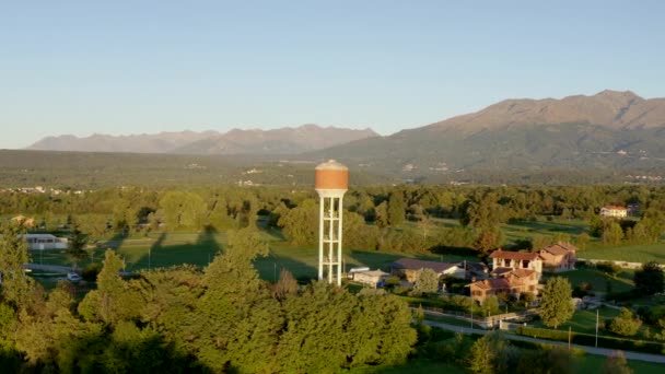 Sandigliano Daki Yüksek Piezometrik Kule Biella Piedmont Talya Hava Yörüngesi — Stok video