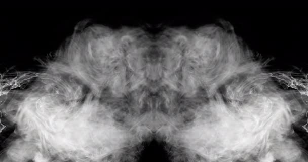 鏡のような煙がフレームの中央から噴き出し 動きながらユニークな形を作り出します — ストック動画