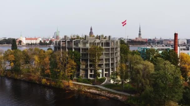 Vue Aérienne Panoramique Riga — Video