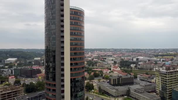 Paysage Urbain Avec Des Tours Hautes Massive Ville Capitale Vilnius — Video