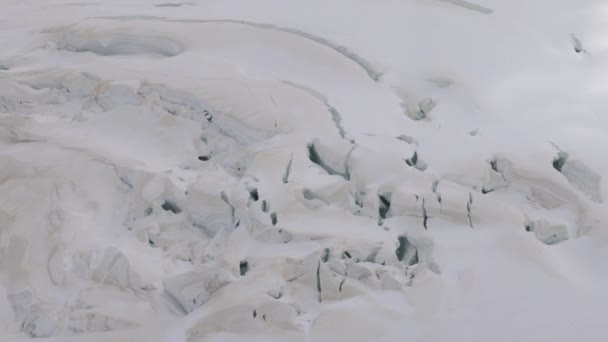 Cerrar Vista Del Gran Glaciar Aletsch Alpes Suiza Glaciar Aletsch — Vídeo de stock