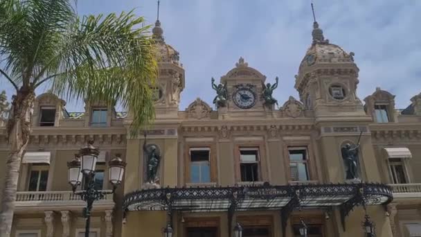 Monte Carlo Casino Monaco French Riviera Famous Building Tourist Attraction — Stock Video