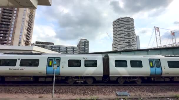 Train Thameslink Départ Gare East Croydon Dans Sud Londres Angleterre — Video