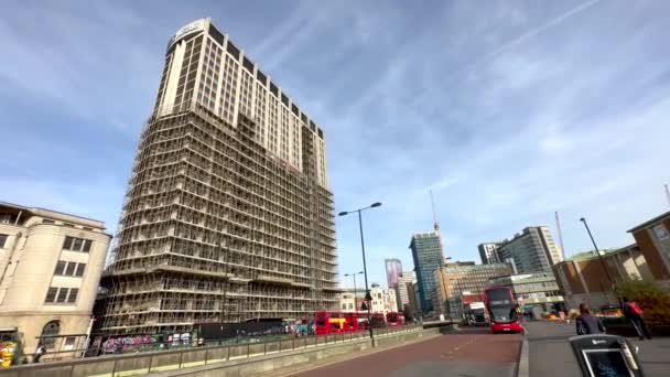 Construcción Torre Rascacielos Croydon Desarrollo Urbano Del Sur Londres — Vídeos de Stock