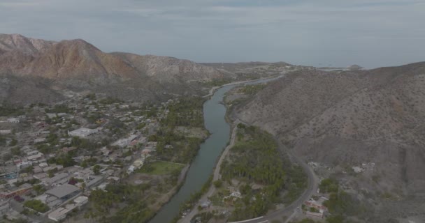 Rzeka Przez Miasto Frontera Comalapa Veracruz Meksyk Aerial Drone View — Wideo stockowe