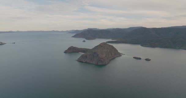 Isla Coyote Island Gulf California Baja Mexico Aerial Drone — Stock Video