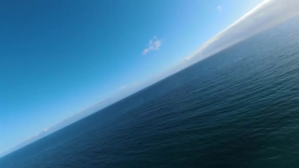 Fpv Drone Aerial View Pacific Ocean Sandy Beach Pali Coastline — Stock Video