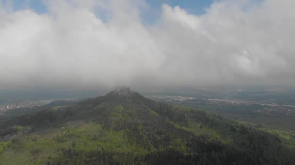 Pohled Zellerhornu Hrad Hohenzollern Pod Mlhou Černém Lese Německo — Stock video