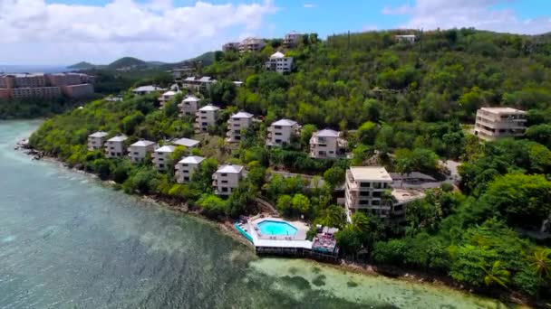 Splendida Destinazione San Tommaso Ville Turismo Usvi Bella Spiaggia Zucchero — Video Stock