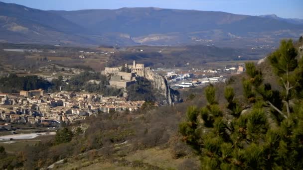 Stad Sisteron Frankrijk Historische Citadel — Stockvideo