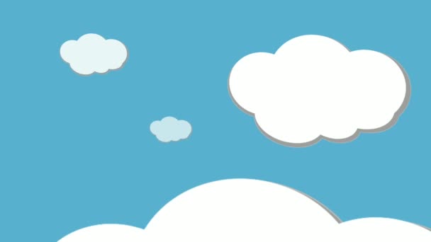 Animație Grafică Mișcare Nori Albi Însorită Ecran Albastru Background Moving — Videoclip de stoc
