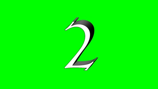 Numero Due Animazione Schermo Verde Motion Grafica Numero Cartone Animato — Video Stock