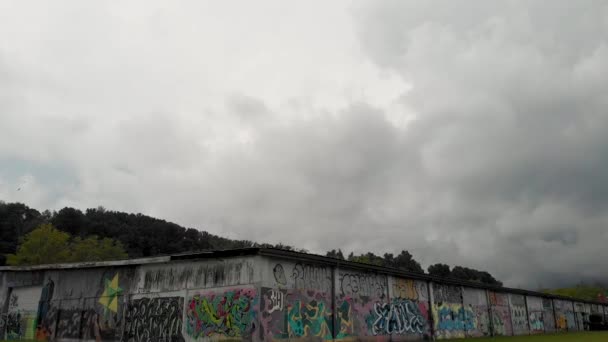 Drone Video Murals Art Studios River Arts District Asheville — Αρχείο Βίντεο