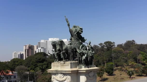 Drone Volando Alrededor Del Monumento Independencia Monumento Independncia Parque Independencia — Vídeo de stock