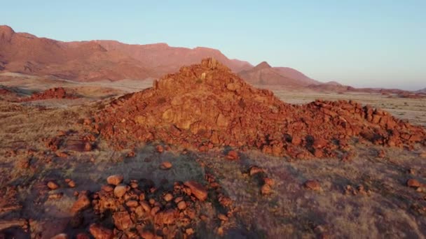 Paysage Aérien Panoramique Montagne Brandberg Lever Soleil Namibie — Video