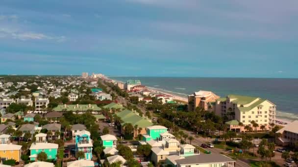 Vista Drone Ascendente Praia Destin Estrada Velha — Vídeo de Stock