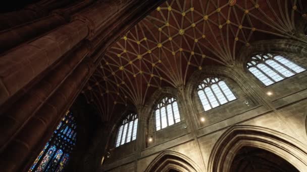 Chester City Cathedral Roof Cinematic Slow Motion Shot Gimbal — Stok Video