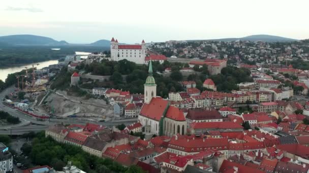 Bratislava Slovakya Nın Hava Görüntüleri — Stok video