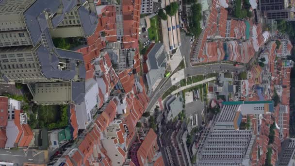 Вертикальное Видео Высокоугловой Вид Чайнатаун Сингапур — стоковое видео