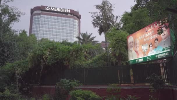 Bhartiya Janta Party Plakat Vises Offentlige Rum Det Centrale Delhi – Stock-video