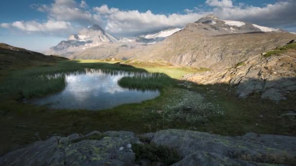 Time Lapse Golden Hour Lac Bellecombe Parc Vanoise French Alps — Stock Video
