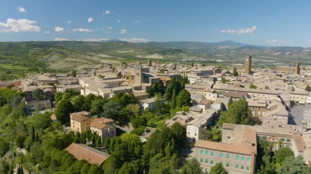 Umbria Talya Orvieto Nun Güzel Kasabası Nın Yukarısında Sinematik Drone — Stok video