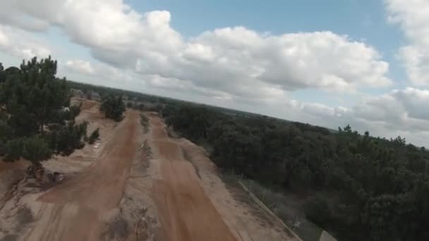 Aérea Montar Pista Motocross — Vídeo de stock