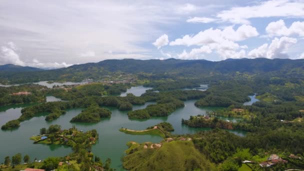 Медельин Колумбия Вид Гуатапе Высоты Скалы Пенол Дайтайм — стоковое видео
