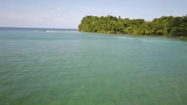 Vista Aérea Lagoa Azul Portland Jamaica — Vídeo de Stock